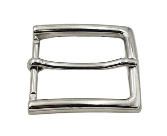 Fibbia colore Acciaio lucido bordi curvi 3,5 cm 100% anallergica