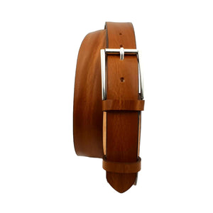 Cintura vero Cuoio 3,5 cm bottalata Plissè Accorciabile
