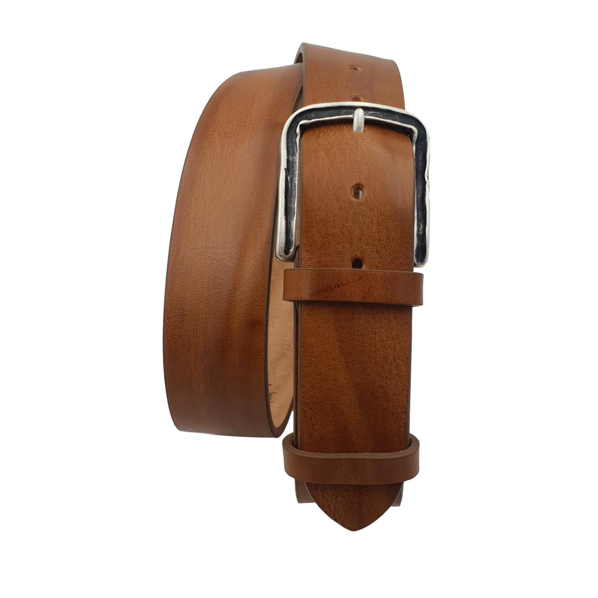 Cintura in vero cuoio di toro Plissettato 4 cm con fibbia lavorata anallergica - ESPERANTOBELTS