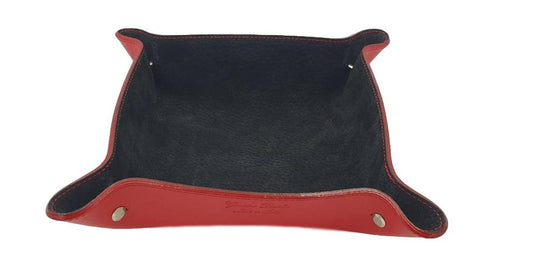 Svuotatasche in vero cuoio foderato in pelle Scamosciata - Rosso - ESPERANTOBELTS