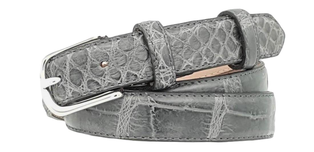 Cintura in Coccodrillo Donna 2,5 cm, colore Antracite, Nichel free