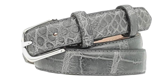 Cintura in Coccodrillo Donna 2,5 cm, colore Antracite, Nichel free