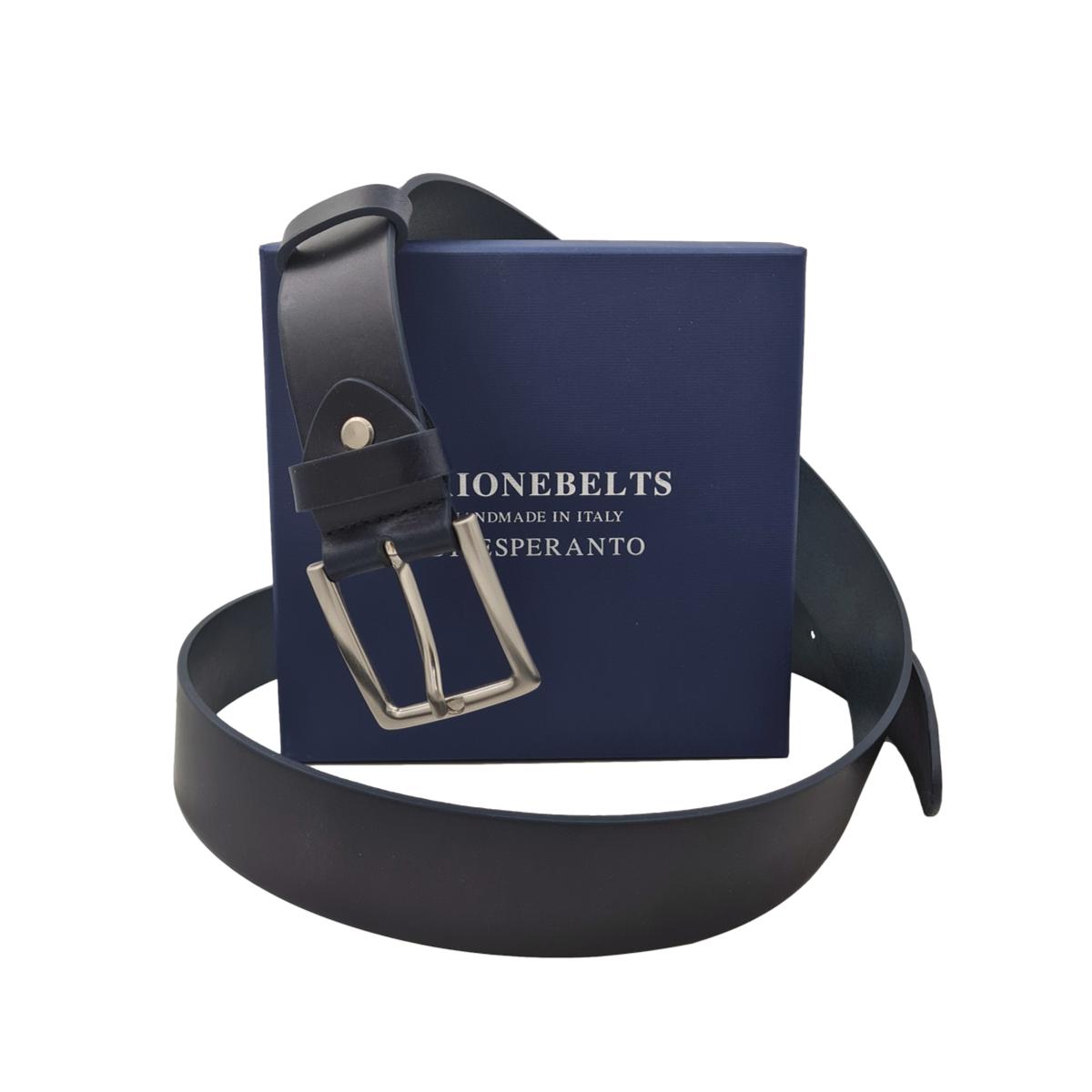 Cintura 3,5 cm in vero cuoio di toro spesso e resistente con fibbia anallergica - ESPERANTOBELTS