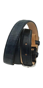 Cintura 2,5 cm per donna in vero Coccodrillo Blu con fibbia Nichel free - ESPERANTOBELTS