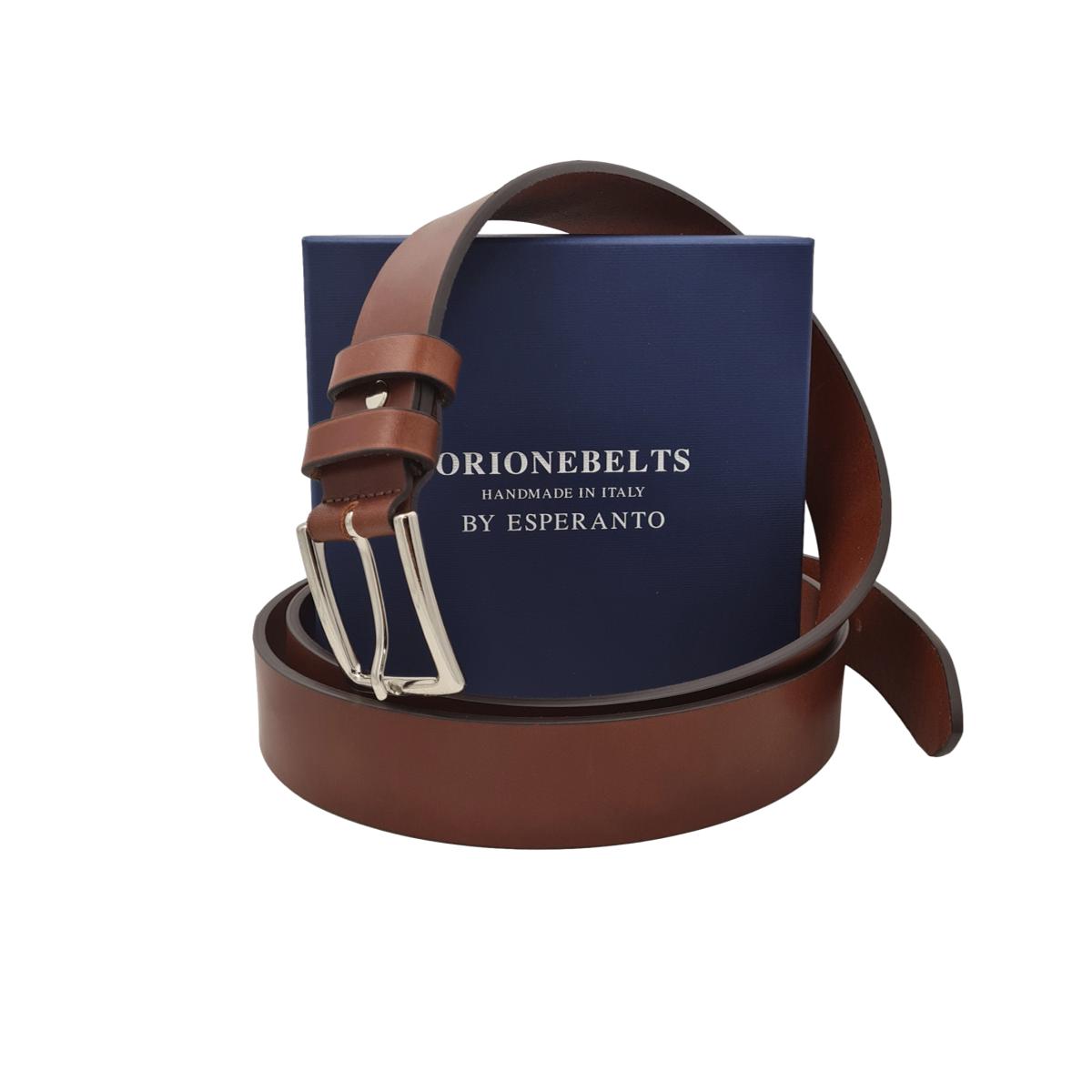 Cintura 3,5 cm in vero cuoio di toro spesso e resistente con fibbia anallergica - ESPERANTOBELTS
