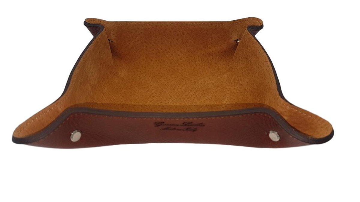 Svuotatasche in Cuoio Foderato in Pelle Scamosciata - Cinnamon - ESPERANTOBELTS
