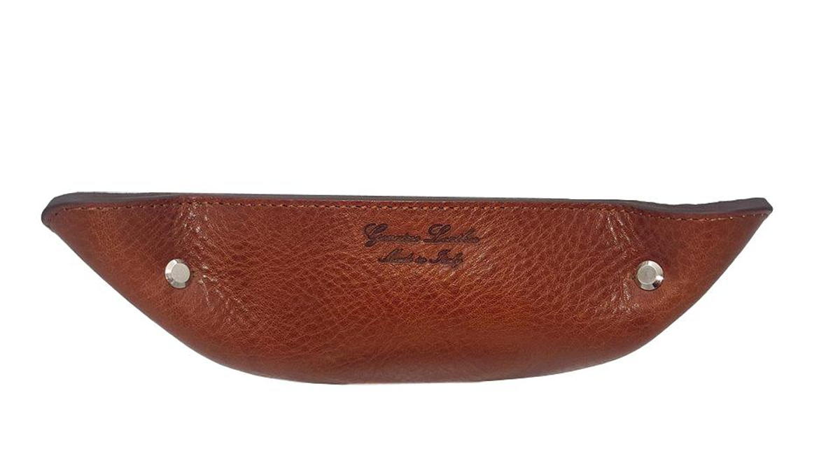 Svuotatasche in Cuoio Foderato in Pelle Scamosciata - Cinnamon - ESPERANTOBELTS