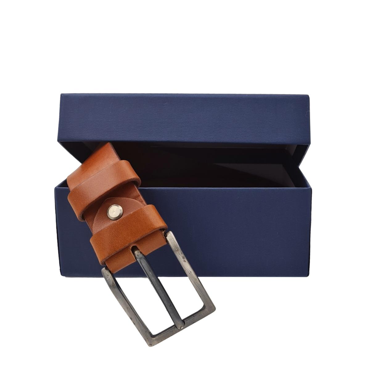 Cintura 3,5 cm in vero cuoio di toro spesso e resistente con fibbia anallergica - ESPERANTOBELTS