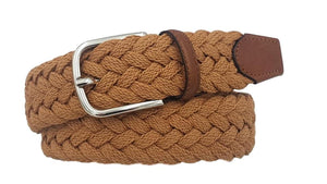 Cintura 3,5 cm intrecciata in vero cotone con fibbia nichel free e finiture in pelle - Coloniale - ESPERANTOBELTS