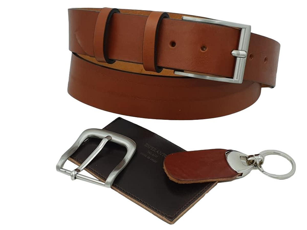 Cintura 4 cm in vero cuoio di toro Bottalato con fibbia  anallergica (VERSIONE REGALO)