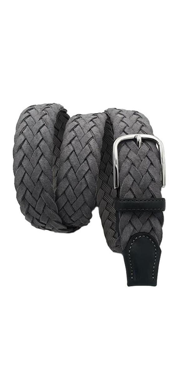 Cintura XXL 3,5 cm intrecciata in pelle scamosciata con fibbia Nichel free (TAGLIE EXTRALUNGHE) - ESPERANTOBELTS