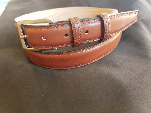 Cintura in Cuoio vegetale 3 cm con doppia cucitura