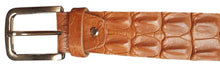 Carica l&#39;immagine nel visualizzatore di Gallery, Cintura 4 cm Marrone Chiaro in Schiena di Coccodrillo con Fodera Nabuk e Fibbia Nichel free - ESPERANTOBELTS