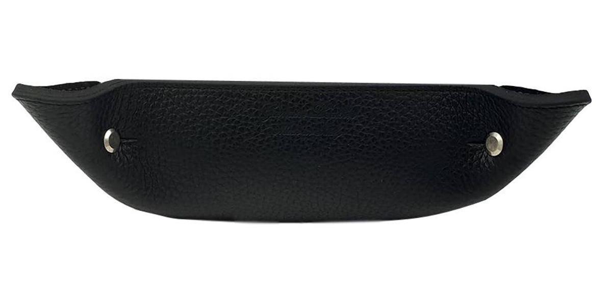 Svuotatasche in vero cuoio foderato in pelle Scamosciata - Nero - ESPERANTOBELTS