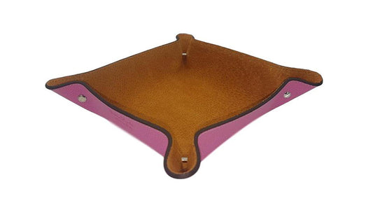Svuotatasche colorato in vera Pelle foderato in pelle scamosciata - Fucsia - ESPERANTOBELTS