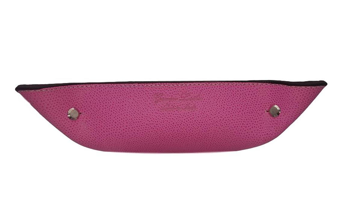 Svuotatasche colorato in vera Pelle foderato in pelle scamosciata - Fucsia - ESPERANTOBELTS