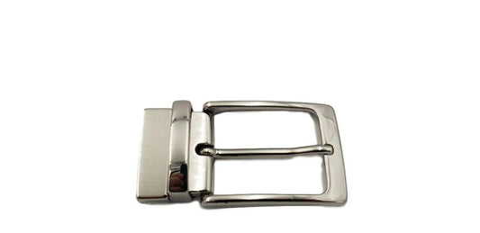 Fibbia colore acciaio  3,5 cm girevole 100% anallergica con attacco a morsetto - ESPERANTOBELTS