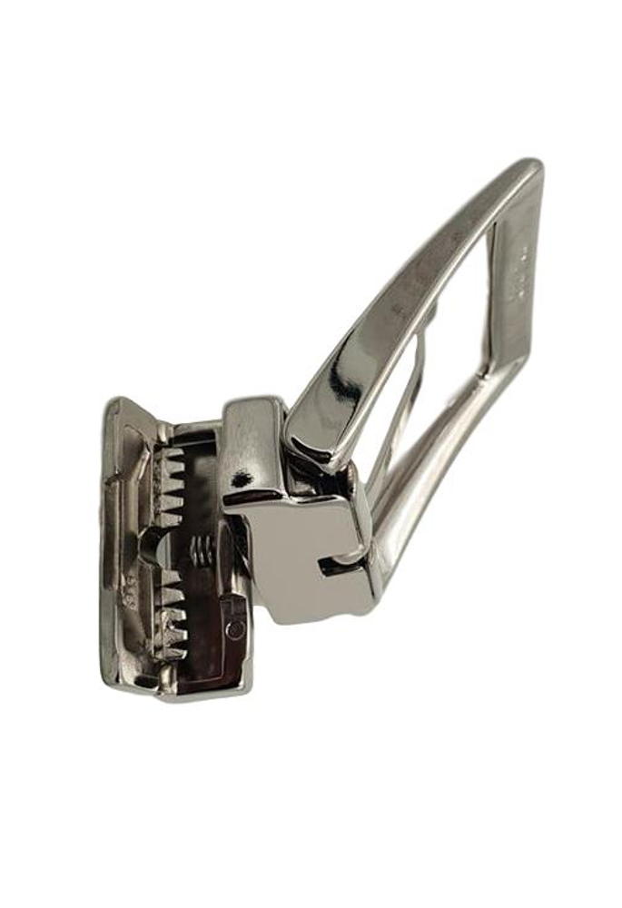 Fibbia colore acciaio  3,5 cm girevole 100% anallergica con attacco a morsetto - ESPERANTOBELTS