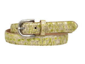 Cintura in Vero Pitone 2,5 cm placcato Metallo - Lime