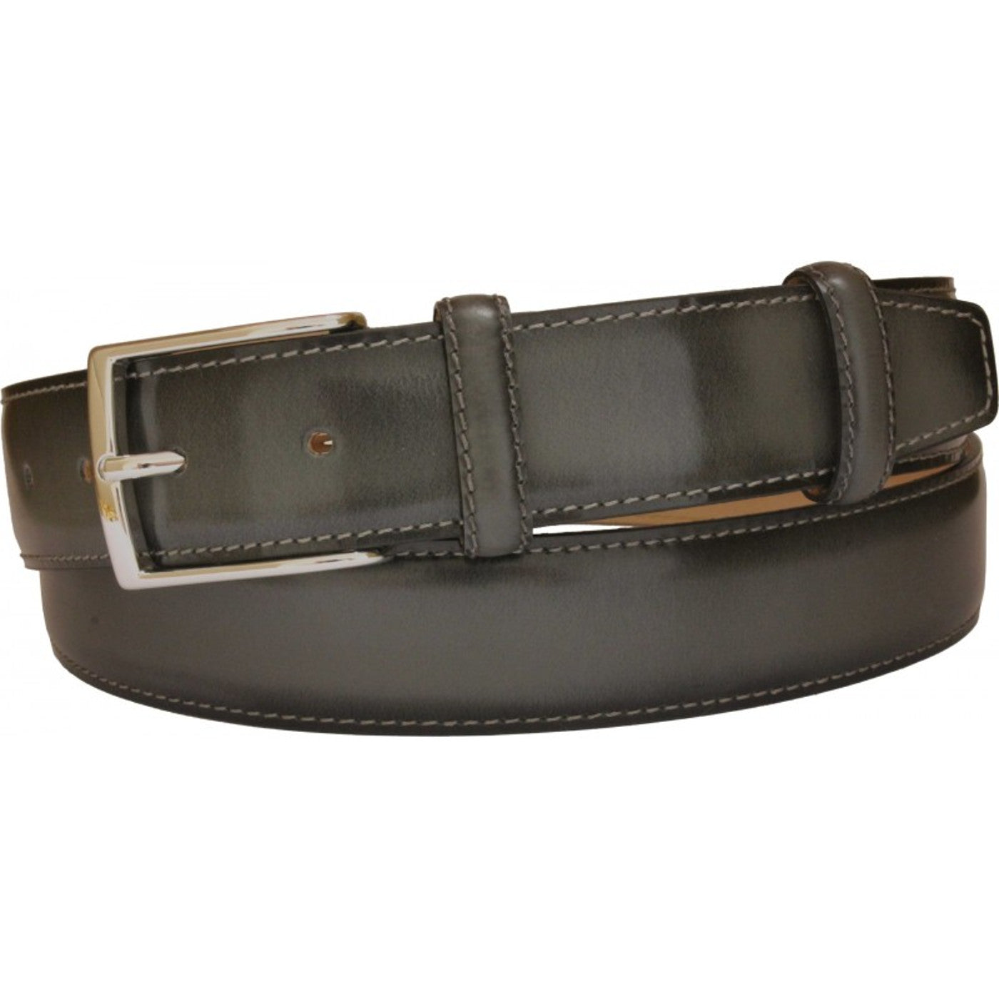 Cintura 3,5 cm in Pelle Anticata a mano con fibbia anallergica - Grigio