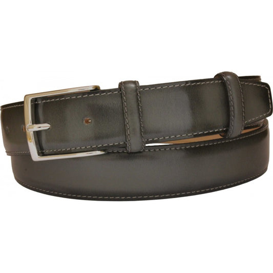 Cintura 3,5 cm in Pelle Anticata a mano con fibbia anallergica - Grigio