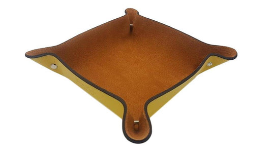 Svuotatasche colorato in vera Pelle foderato in pelle scamosciata - Lemon - ESPERANTOBELTS