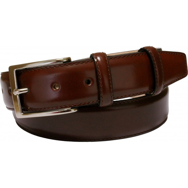Cintura 3,5 cm in pelle lucida con Fibbia anallergica - Marrone