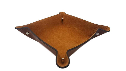Svuotatasche in Cuoio Foderato in Pelle Scamosciata - Nocciola - ESPERANTOBELTS