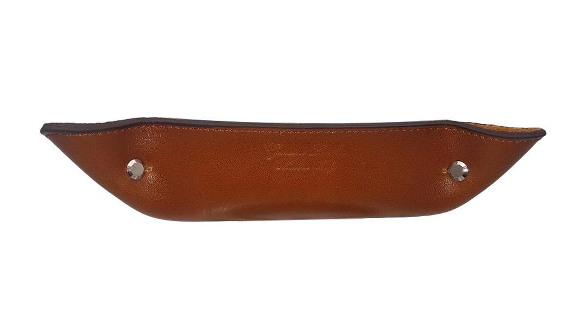 Svuotatasche in Cuoio Foderato in Pelle Scamosciata - Ambra - ESPERANTOBELTS