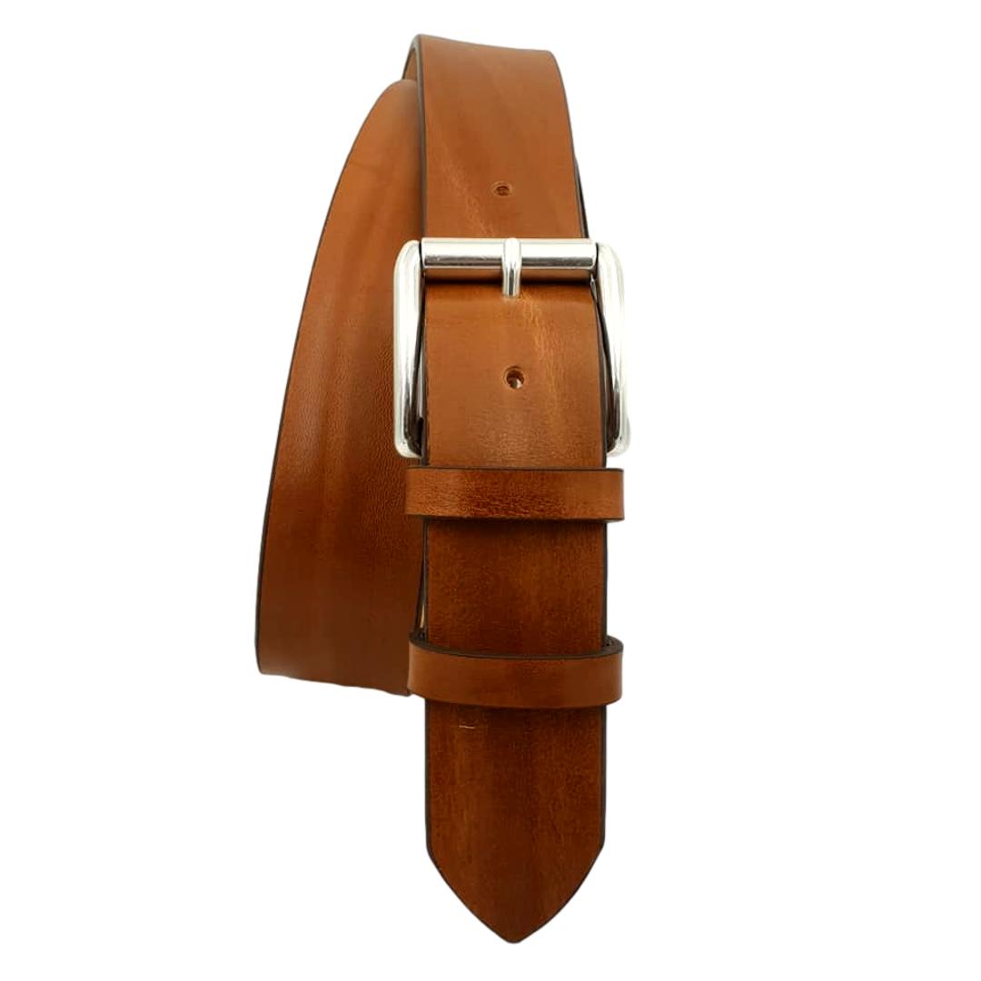 Cintura 4 cm in vero cuoio di toro con fibbia Vintage anallergica (VERSIONE REGALO)