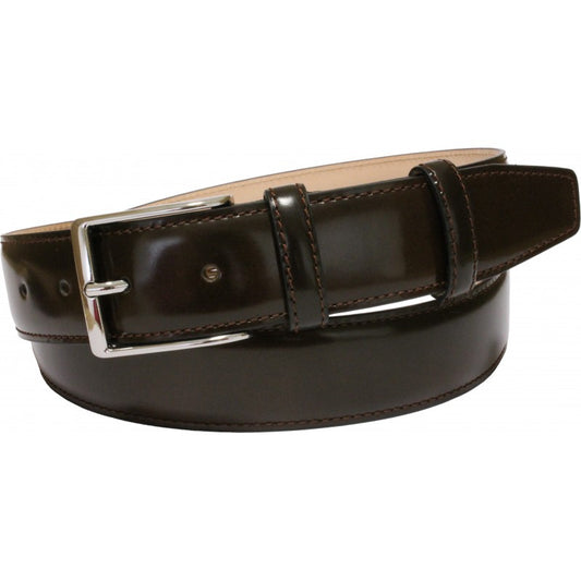 Cintura 3,5 cm in pelle lucida con Fibbia anallergica - Moro - ESPERANTOBELTS