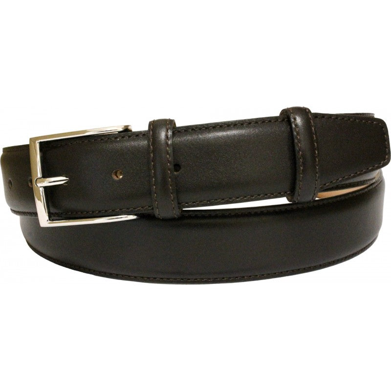 Cintura in vitello liscio tipo seta con due passanti con asola, altezza 35 mm - ESPERANTOBELTS