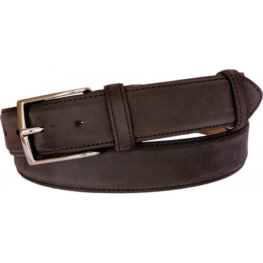 Cintura 3,5 cm in vitello Nabuk con fibbia anallergica - Moro - ESPERANTOBELTS