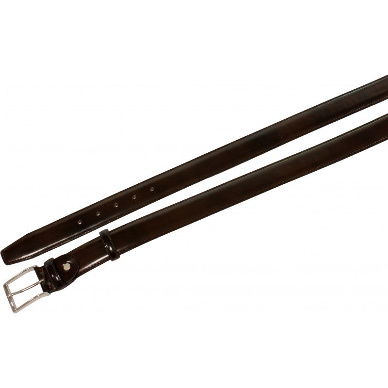 Cintura 3,5 cm in pelle lucida con Fibbia anallergica - Moro - ESPERANTOBELTS