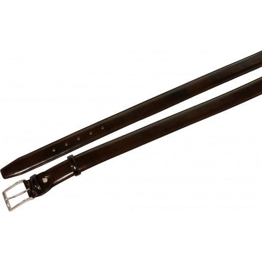 Cintura 3,5 cm in pelle lucida con Fibbia anallergica - Moro - ESPERANTOBELTS