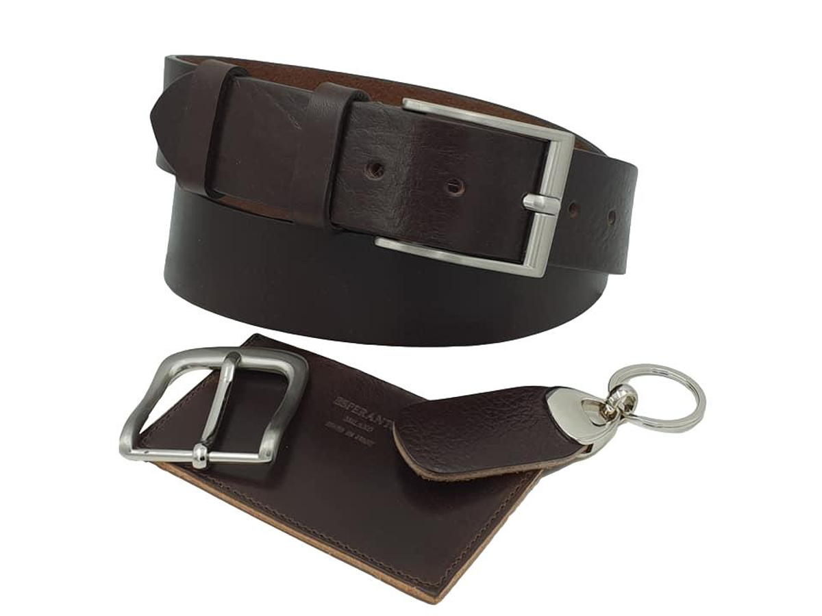 Cintura 4 cm in vero cuoio di toro Bottalato con fibbia  anallergica (VERSIONE REGALO)