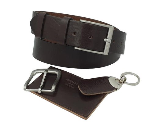 Cintura 4 cm in vero cuoio di toro Bottalato con fibbia  anallergica (VERSIONE REGALO)