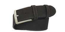 Carica l&#39;immagine nel visualizzatore di Gallery, Cintura Piatta 4 cm in Pelle Scamosciata , fodera in pelle e fibbia Nichel free - Moro - ESPERANTOBELTS