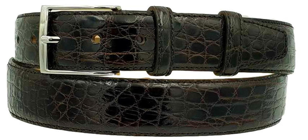 Cintura 4 cm in fianco di Coccodrillo Moro con fibbia Nichel free e fodera Nabuk - ESPERANTOBELTS