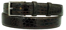 Carica l&#39;immagine nel visualizzatore di Gallery, Cintura XXL 4 cm in Vero fianco di Coccodrillo Moro,  Fibbia anallergica  (TAGLIE EXTRALUNGHE)