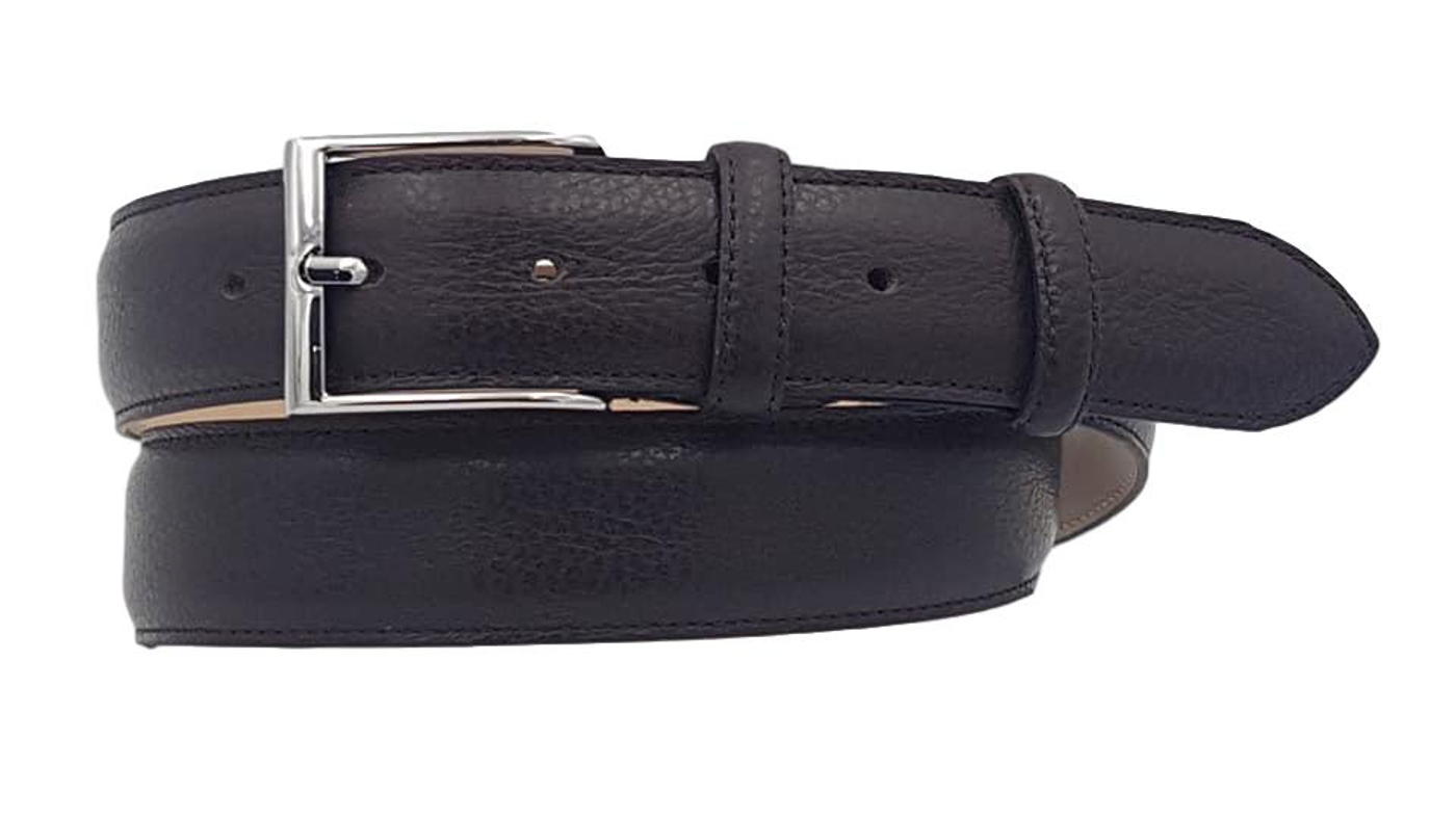 Cintura XXL 3,5 cm in Vera Pelle  stampato Cervo,  Fibbia anallergica - Moro
