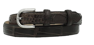 Cintura 2,5 cm per donna in vero Coccodrillo Moro con fibbia Nichel free - ESPERANTOBELTS