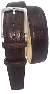 Cintura 4 cm in Coccodrillo Moro Opacizzato con fodera nabuk, doppia cucitura e fibbia Nichel free - ESPERANTOBELTS
