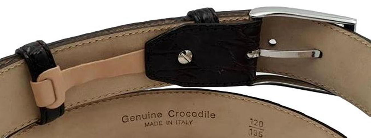 Cintura 4 cm in fianco di Coccodrillo Moro con fibbia Nichel free e fodera Nabuk - ESPERANTOBELTS