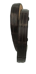 Cintura 2,5 cm per donna in vero Coccodrillo Moro con fibbia Nichel free - ESPERANTOBELTS