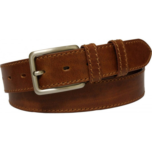 Cintura 4 cm in cuoio vegetale con doppio passante