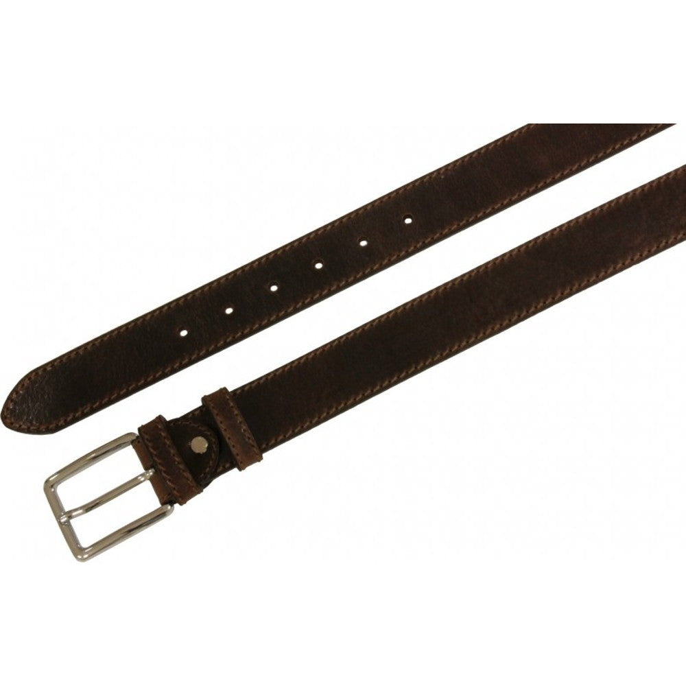 Cintura 4 cm in cuoio vegetale con doppio passante