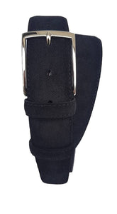 Cintura Uomo 4 cm in Pelle Scamosciata , fodera in pelle e fibbia Nichel free - Nero - ESPERANTOBELTS
