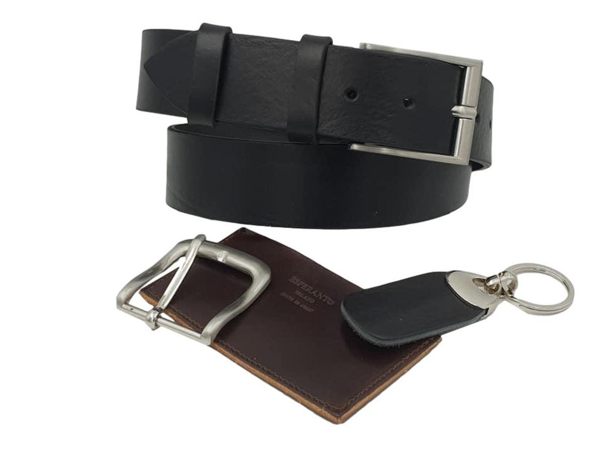 Cintura 4 cm in vero cuoio di toro Bottalato con fibbia  anallergica (VERSIONE REGALO)