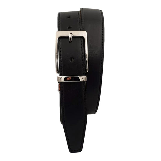 Cintura 3 cm Double Face in vera Pelle - Nero / Blu - ESPERANTOBELTS